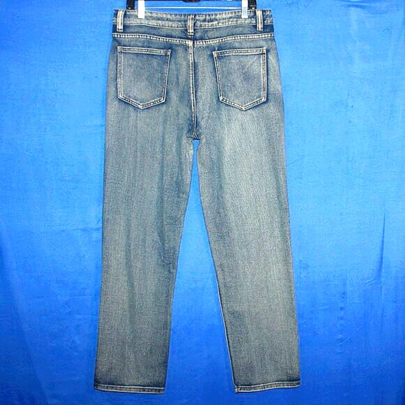 Distressed Denim Straight Leg Jeans Blue 34 - Picture 7 of 9